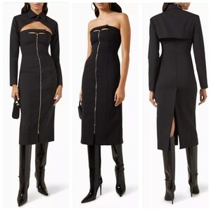 Materiel black 2-in-1 Zip dress large 8